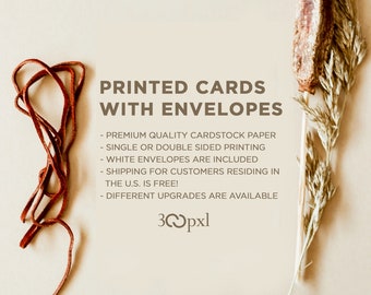 Invitaciones impresas: cartulina de 350 g/m² con sobres