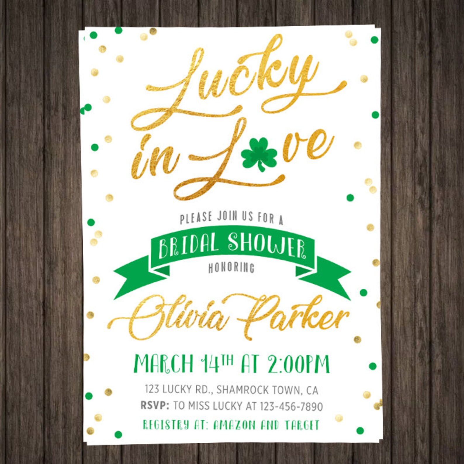 Lucky in Love Invitation Lucky in Love Bridal Shower St | Etsy