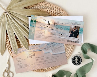 Boarding Pass Wedding Invitation: Destination Wedding, Travel Theme
