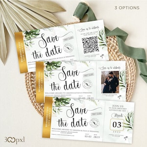 Tropical Wedding Boarding Pass, Save the Date Invite, Passport Invitation, Printed Invitations, Boarding Pass Invite, Destination Invite