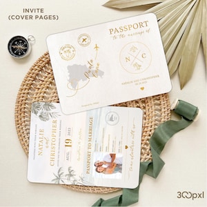 Custom Passport Wedding Invitation