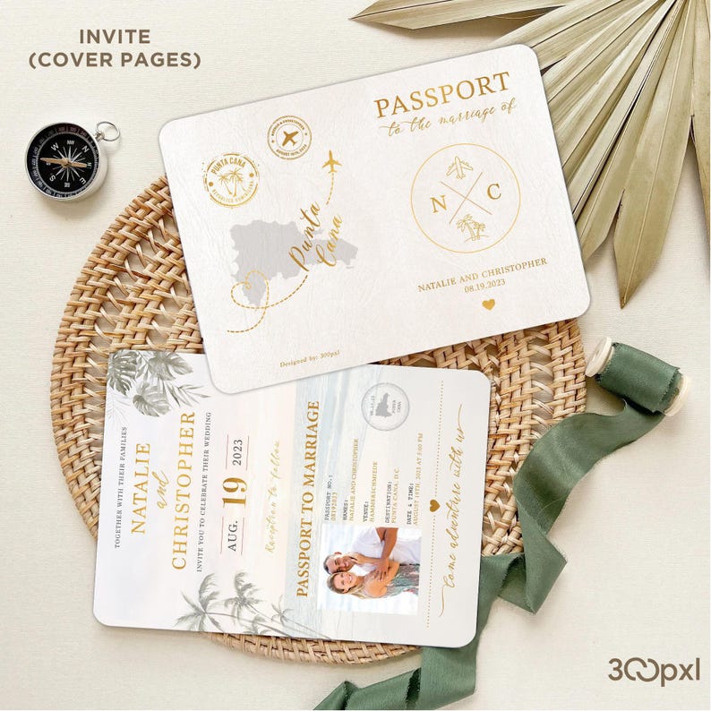 Custom Passport Wedding Invitation
