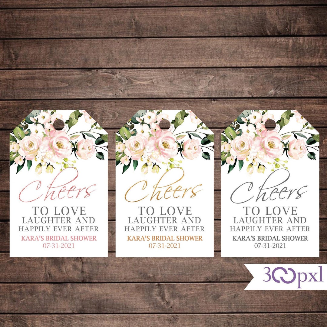 Bridal Shower Favors Mini Wine Champagne Bottle Tags Rose Etsy