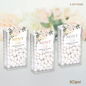 Etiquetas personalizadas para recuerdos de boda de Mint to Be Tic Tac (digitales o impresas)
