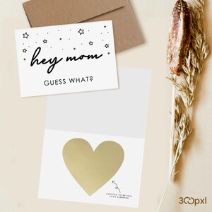Pregnancy Announcement Card for Grandma, Scratch Off Reveal Surprise Gold