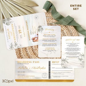 Custom Passport Wedding Entire set with Invitation, insert and RSVP