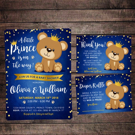 teddy bear prince baby shower
