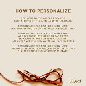 Guidlines on how to personlize the cards