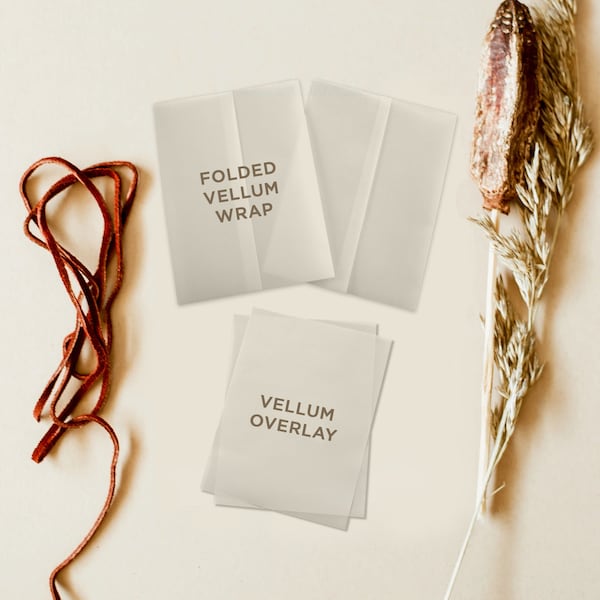 Translucent Vellum Invitation Wraps, Vellum Invitation Overlay, Vellum Jackets