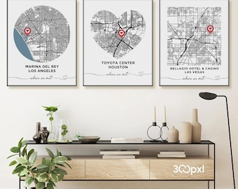 Personalisierte wo wir uns trafen Karte Druck | Benutzerdefinierte Jahrestag Geschenk für Paare