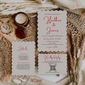 Handwritten Calligraphy Whimsical Wedding Invitation, Hand Written Invitation, Modern Wedding Card, Hand Drawn Invitation, Boho Invitation