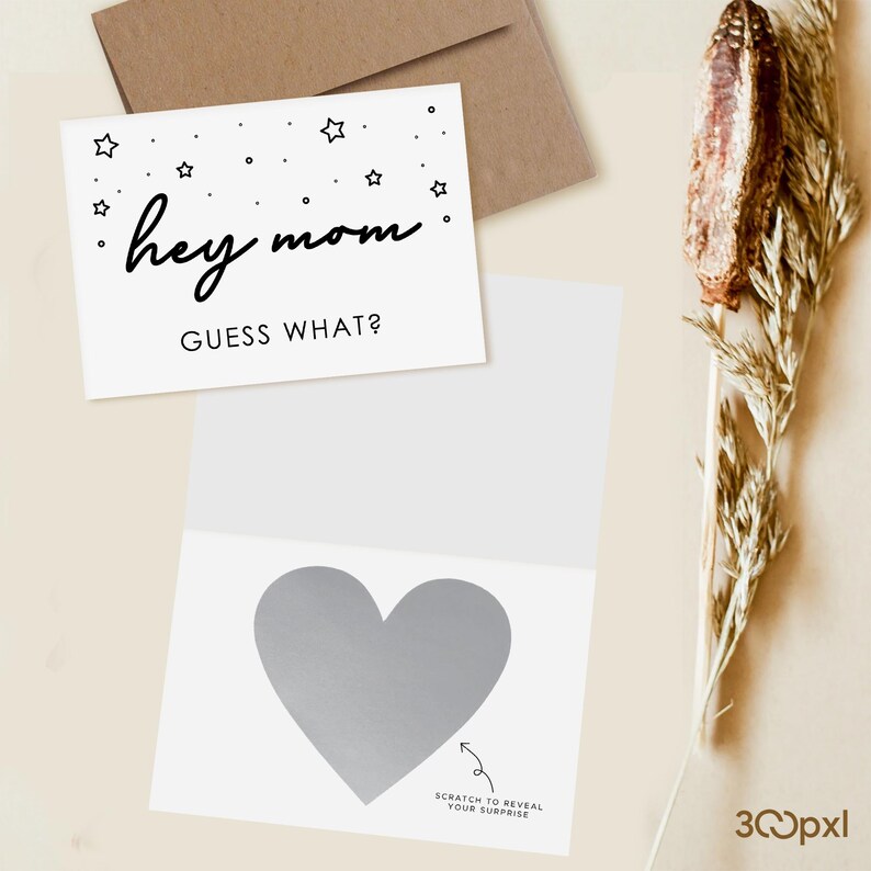 Pregnancy Announcement Card for Grandma, Scratch Off Reveal Surprise Silver