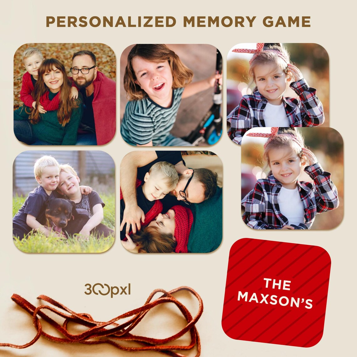 Personalized Photo Memory Game, Custom Family Matching Activity, Kids ...