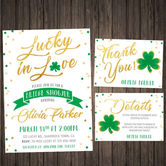 Lucky in Love Invitation Lucky in Love Bridal Shower St | Etsy