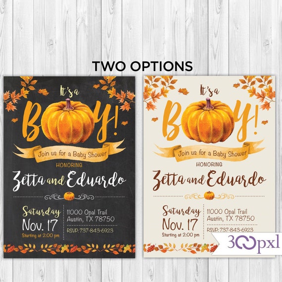fall baby shower invitations