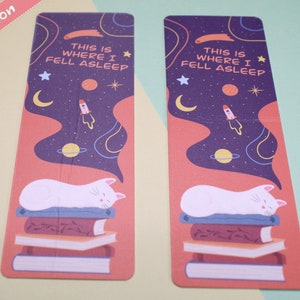 Cute, handmade sleeping cat bookmark Bookmark with tassel Illustrated kitty bookmark zdjęcie 6