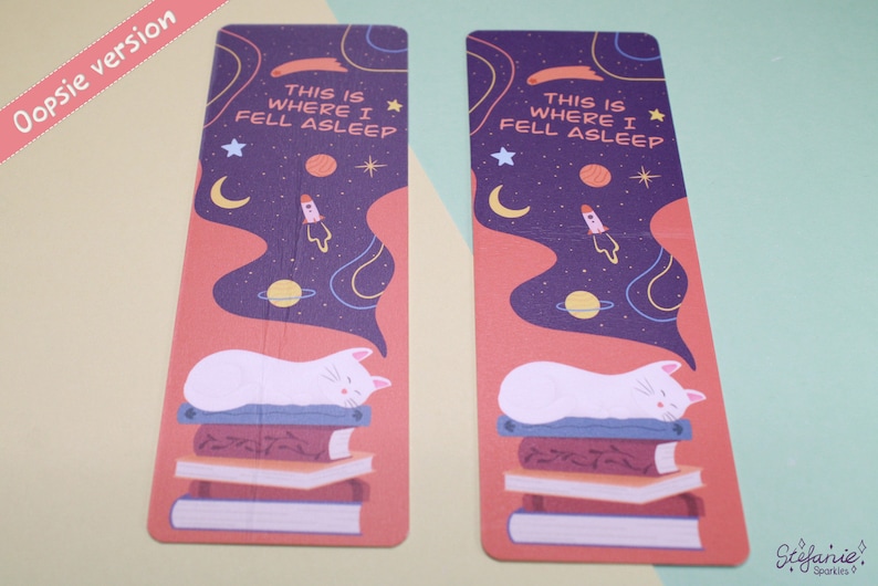 Cute, handmade sleeping cat bookmark Bookmark with tassel Illustrated kitty bookmark zdjęcie 6