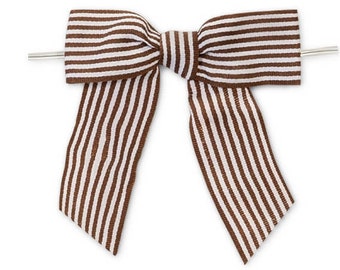 3"  Brown Stripes Grosgrain Bows