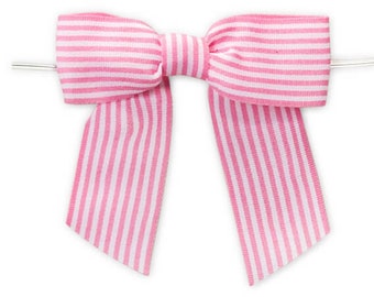 3" Pink Stripes Grosgrain Bows