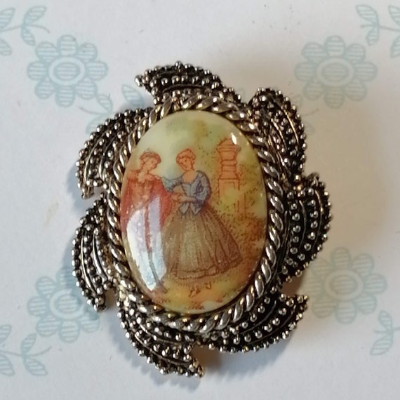 Broche Pendentif Années 50 Métal Doré - Occasion En Excellent état