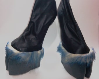 Black Hooves Devil Demon Feet Adult Shoe Costume, Draenei hooves, d
