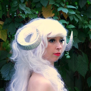 Silver sheep horn headband. Horn headpiece. Cosplay horns. Spirit halloween devil horns. horned headband. ram horns