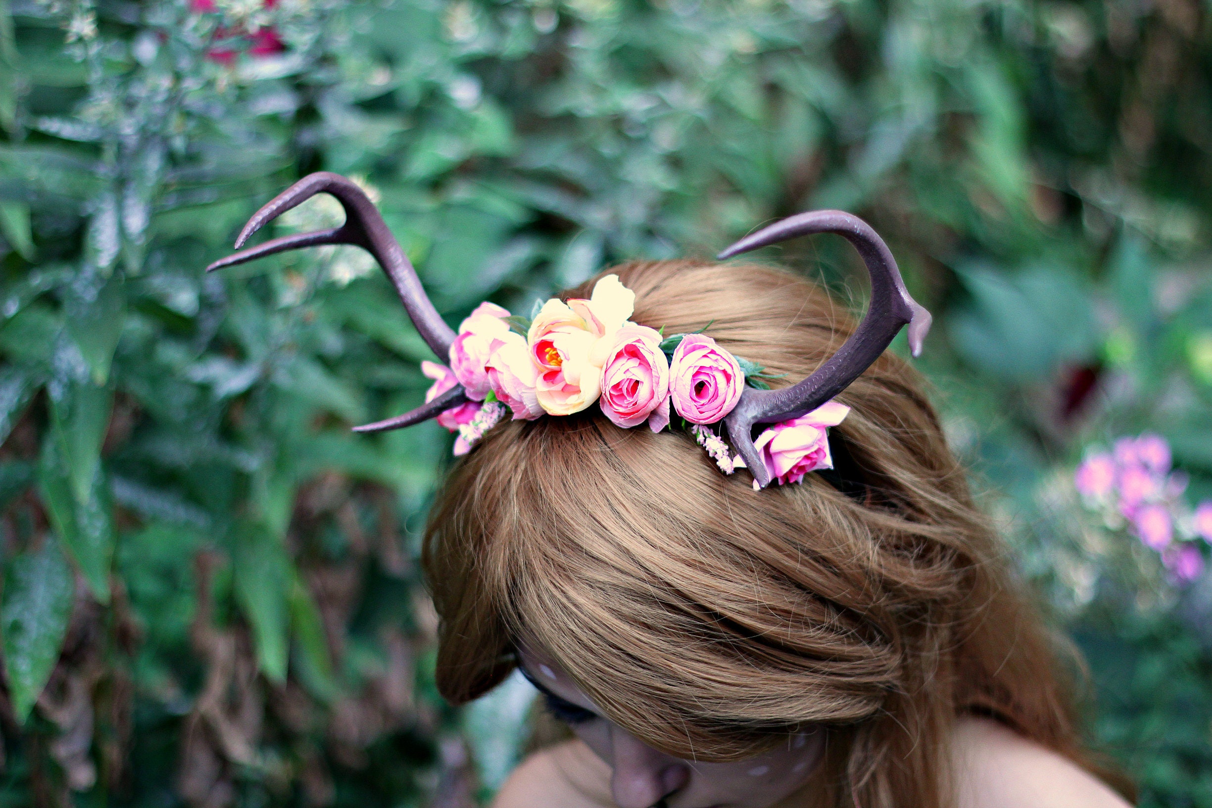 Floral on sale antler headband
