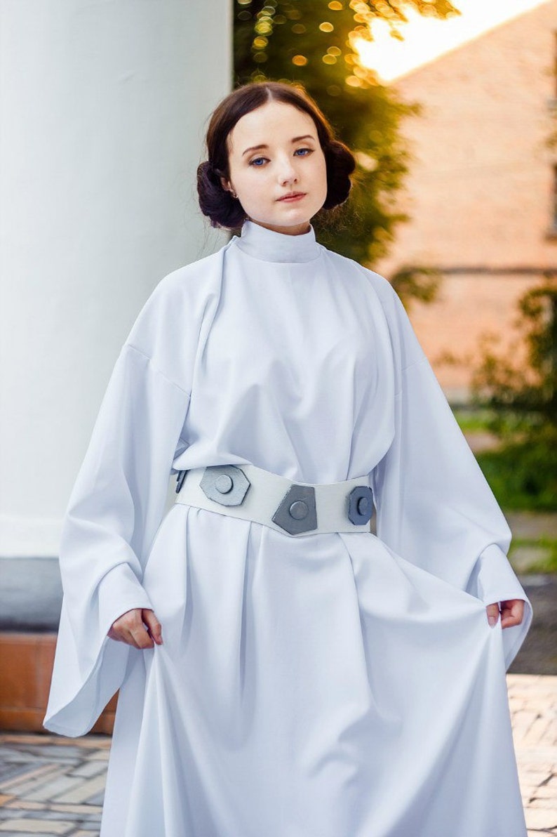 Costume inspiré de la princesse Leia, robe blanche de la princesse Leia, princesse leia, un nouvel espoir, robe blanche à capuche classique de Leia image 3