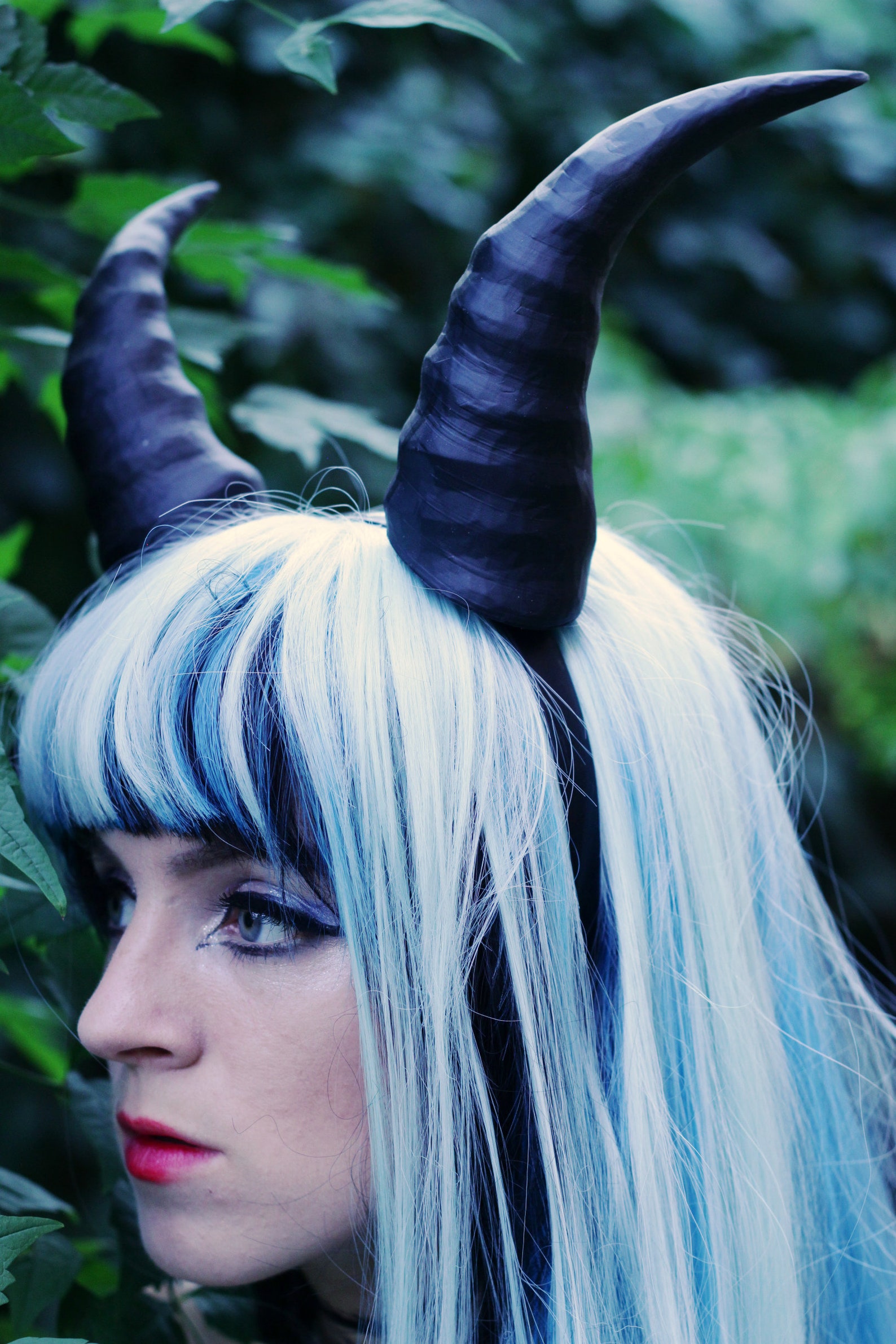 Cosplay Horns for Hallowin. Black Devil Horns. Party City Etsy