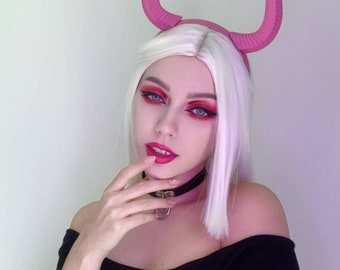 horns for cosplay,CUSTOM paintind extra light demon horn headband for