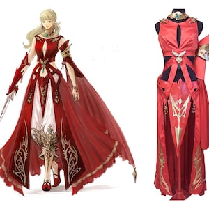 Final Fantasy XIV FF14 Lyse Hext Cosplay Costume red dress