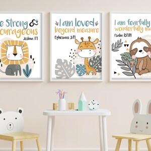 Three beautiful baby or kids room scripture prints / scripture prints / bible verse print / kids scripture print / baby scripture print