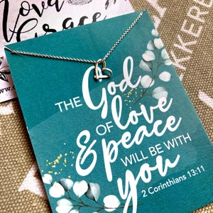 The God of love and peace will be with you necklace / Christian gift / Scripture pendant / Bible verse pendant / Christian jewellery