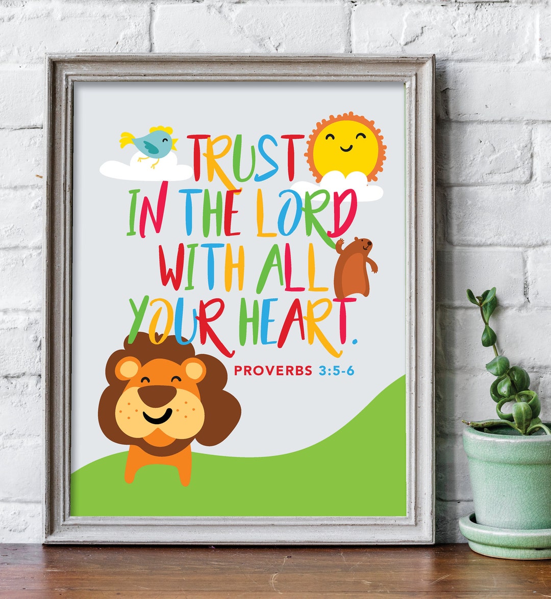 Trust in the Lord With All Your Heart 8x10 Inch Print / Scripture ...
