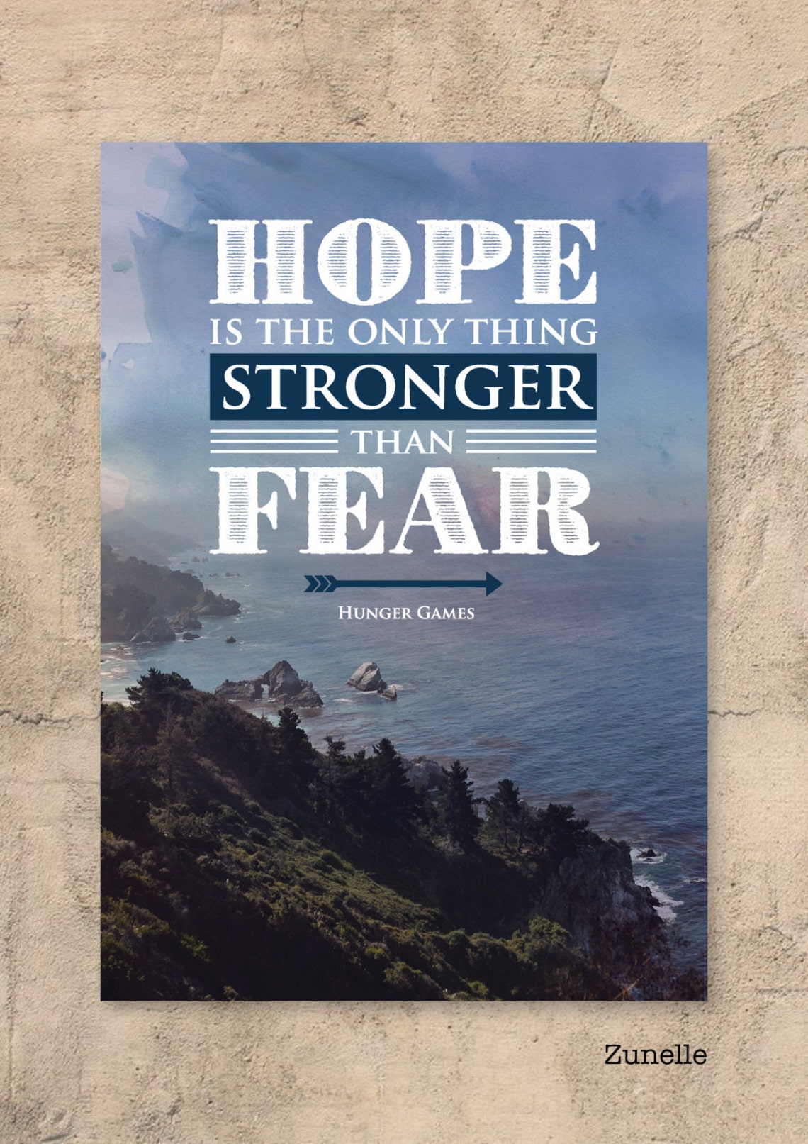 Hunger Games / Inspirational quote / Hope / Typographical Etsy