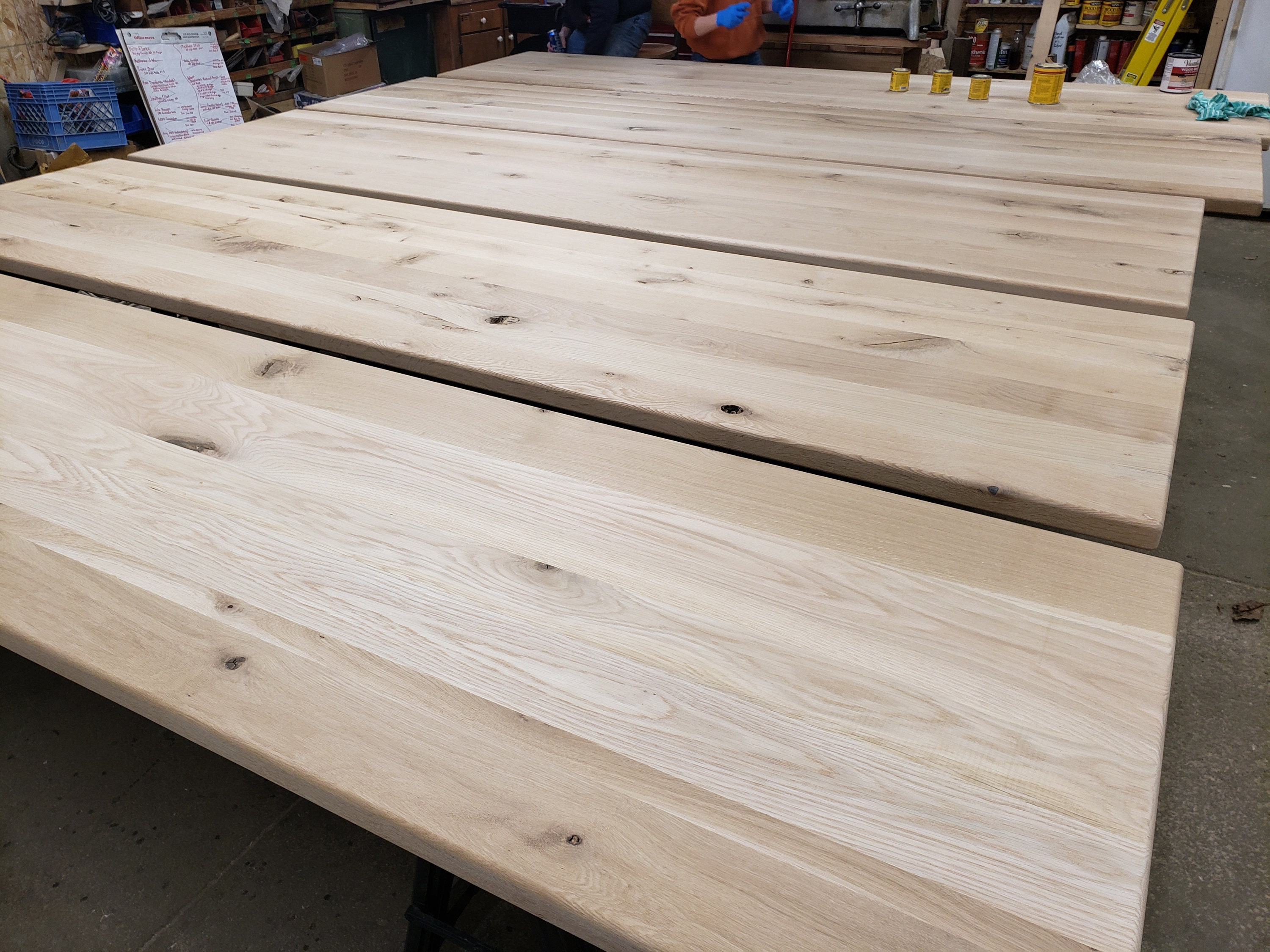 Solid Planked White Oak Restaurant Table Tops