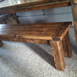 Farmhouse table style bench rustic bench farm bench image 1