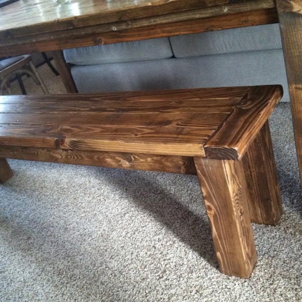 Farmhouse table style bench rustic bench farm bench