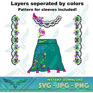 vestido mirabel, mirabel svg, mirabel png, garota vestido mirabel, traje mirabel, vestido mirabel criança, saia mirabel, download digital cricut