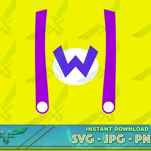 Wario SVG Kostuum, Verjaardag svg, loodgieter kostuum, bretels svg, verjaardag svg, super bros kostuum, mario verjaardag, Wario shirt cricut