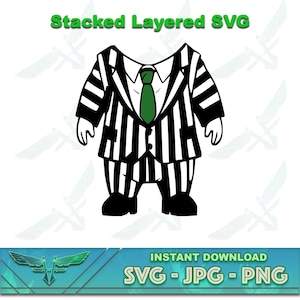 Anzug SVG, Schwarz-Weiß-Anzug SVG, Halloween-Kostüm svg, Streifenanzug Kostüm svg, Smoking svg, Cricut Schnitt Datei, lustiges Tshirt Design, png
