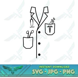 Doktor Kostüm svg, Doktor Outfit svg, Doktorhemd svg, Doktorjacke svg, Krankenschwester Kostüm svg, Stethoskop svg, Doktormanteluniform svg png