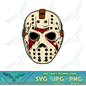 Hockey Maske svg, Halloween Maske svg, Torhütermaske svg, Jason Maske svg, Horrormaske svg, Freitag der 13. svg, Layered Cricut cut Datei png