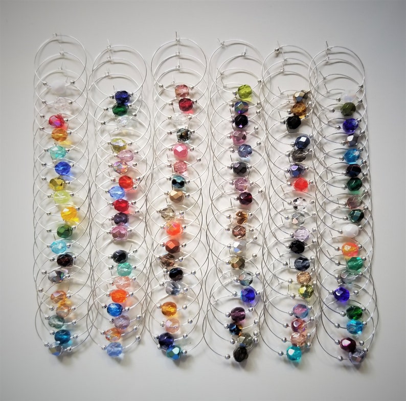 Bulk Crystal Wine Charms 97 Colors Silver Wine Glass Etsy