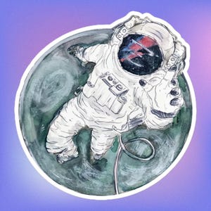 Starman David Bowie Sticker, Major Tom Astronaut Ziggy Stardust