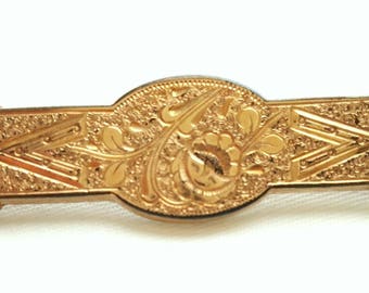 Prachtige Victoriaanse goudkleurige pin, antieke gouden broche, vintage goudkleurige sierlijke pin, antieke Victoriaanse broche, antieke Victoriaanse sieraden