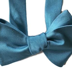 Men&#39;s Silk Bow Tie - Blue Lagoon  - One-a-Kind, Handcrafted, Self-tie or Pre-tied