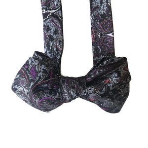 Silk Bow Tie - Intrigue - One-of-a-Kind - Handmade - Pre-tied or Self-tie