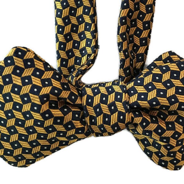 Men's Silk Bow Tie - Prestige - One-of-a-Kind, Handcrafted, Self-tie - Free Shipping