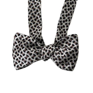 Silk Bow Tie - Sterling - One-of-a-Kind - Handmade - Pre-tied or Self-tie